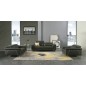 Ensemble Ensemble canapé 3 places et 2 places et fauteuil en cuir italien buffle GRANTI, couleur gris foncé et liseret gris clai