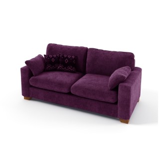 Canapé 2 places convertible en tissu de qualité COSY, violet.