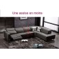 Canapé d'angle en cuir de buffle italien SUR MESURE RELAXZEN, une assise en moins de 73 cm sur la longueur, sur demande du clien