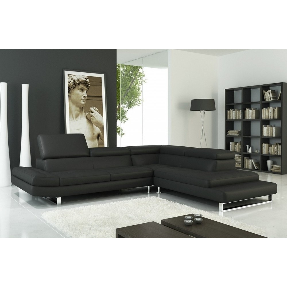 Solde de paiement de la commande: Canapé d'angle YANSEN en cuir haut de gamme italien Noir N°366 Angle idem photo - Casanoti, 6x