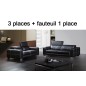 Récapitulatif : Ensemble Boston cuir haut de gamme italien composé d'un canapé 3 places et d'un fauteuil cuir noir n°366 - casan