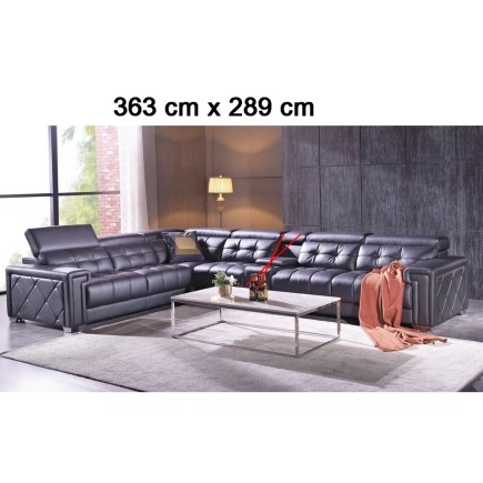 Modification de la commande: Canapé d'angle en cuir de buffle italien de luxe 6/7 places, PRESTIGIA, personnalisé sur mesure 363