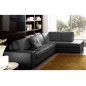 Solde de paiement de la commande 1X Canapé d'angle divano en cuir italien vachette de qualité, noir, angle droit, 6x sans frais,
