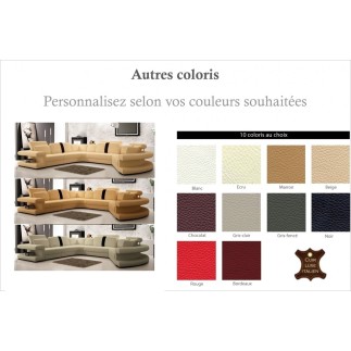 Paiement du solde de la commande, canapé d'angle en cuir italien 7/8 places star, couleur personnalisée, angle gauche - choix de