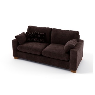 Canapé 2 places convertible en tissu de qualité COSY, chocolat.
