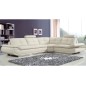1er acompte commande: Canapé d'angle en cuir buffle italien de luxe 6/7 places bellaligna, blanc, angle droit, en 3x sans frais