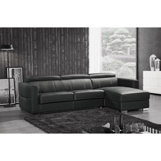 Paiement du solde de la commande: Canapé d'angle convertible en cuir de buffle italien de luxe 5 places anthony, noir, angle dro