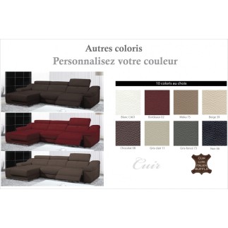 Solde de paiement commande : canapé d'angle double relax en cuir de buffle italien de luxe 5 places birelax, couleur personnalis
