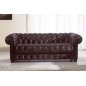 Canapé 3 places en cuir italien CHESTERFIELD SELECT, chocolat Canapé 3 places en cuir italien CHESTERFIELD SELECT, chocolat