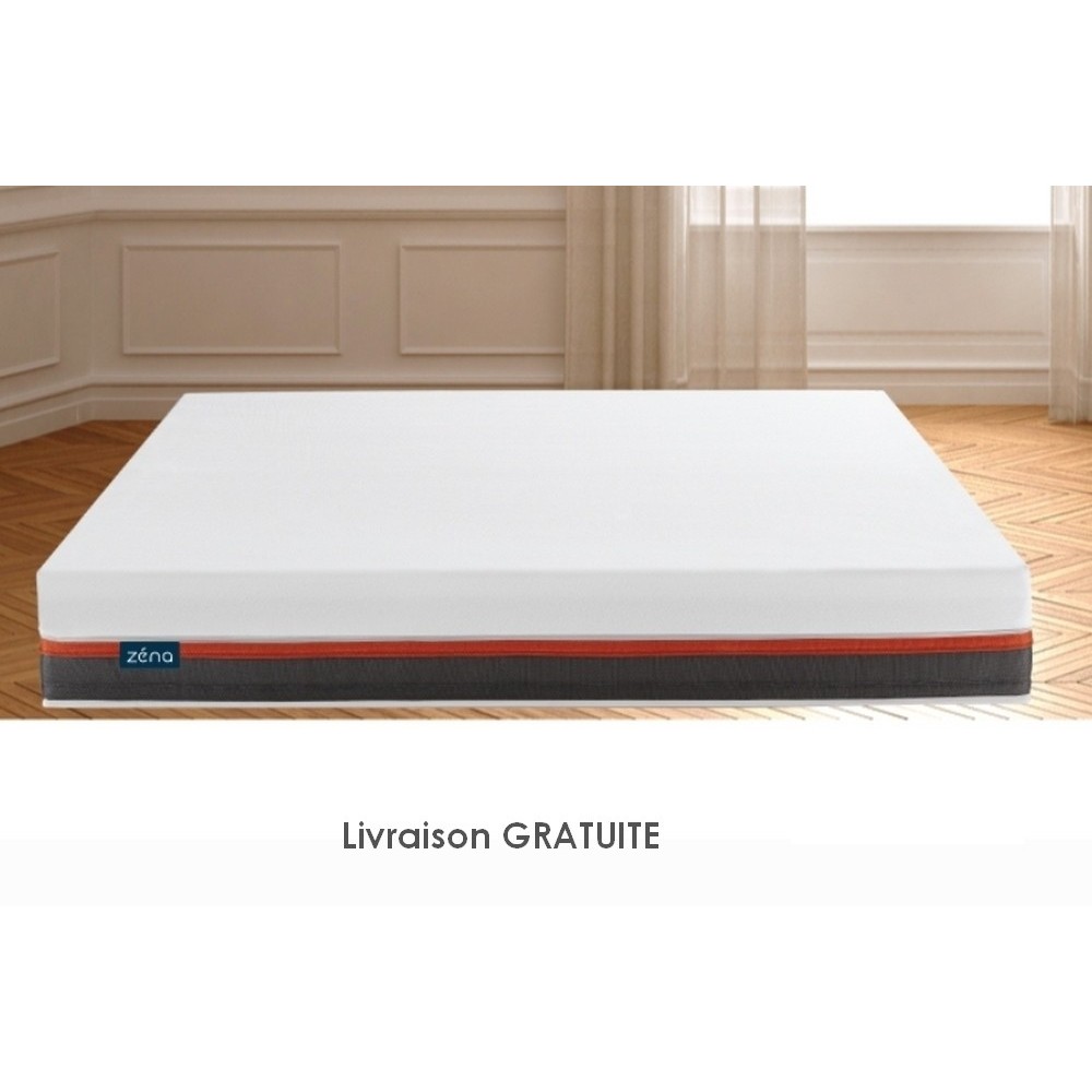 Exceptionnel MATELAS 90x190 avec 4 COUCHES de mousse haute qualité, mémoire de forme + Latex et Sur-couche, épaisseur 26 cm, mat