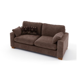 Canapé 2 places convertible en tissu de qualité COSY, marron.