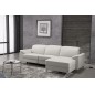 Canapé d'angle relax en cuir de buffle italien de luxe 5 places BRIO, blanc, angle droit
