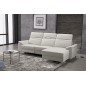 Canapé d'angle relax en cuir de buffle italien de luxe 5 places BRIO, blanc, angle droit
