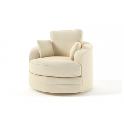 Fauteuil 1 place PIVOTANT en tissu de qualité SWITY, ivoire