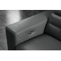 Canapé d'angle avec un relax électrique en cuir de buffle italien de luxe 6 places REVOLAX noir, angle droit, POUF OFFERT