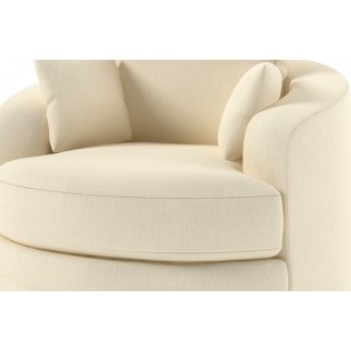 Fauteuil 1 place PIVOTANT en tissu de qualité SWITY, ivoire