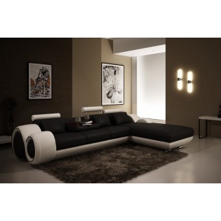 Solde de paiement de la commande Canapé d'angle en cuir italien 5 places, verdi, noir et blanc, angle droit, total 1785 €, en 6x