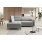 Canapé d'angle convertible en velours gris luxe 3 places BARTOLI, angle gauche (vu de face) Canapé d'angle convertible en velours gris luxe 3 places BARTOLI, angle gauche (vu de face)