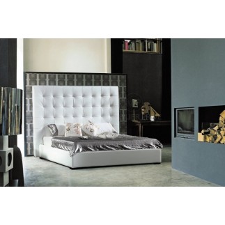 Lit en cuir italien de luxe DODO, blanc, 160x200