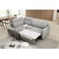 Canapé d'angle convertible en velours gris luxe 3 places BARTOLI, angle gauche (vu de face) Canapé d'angle convertible en velours gris luxe 3 places BARTOLI, angle gauche (vu de face)