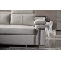 Canapé d'angle convertible en cuir buffle italien 5 places, ALLURE, blanc, angle gauche