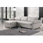 Canapé d'angle convertible en cuir buffle italien 5 places, ALLURE, blanc, angle gauche