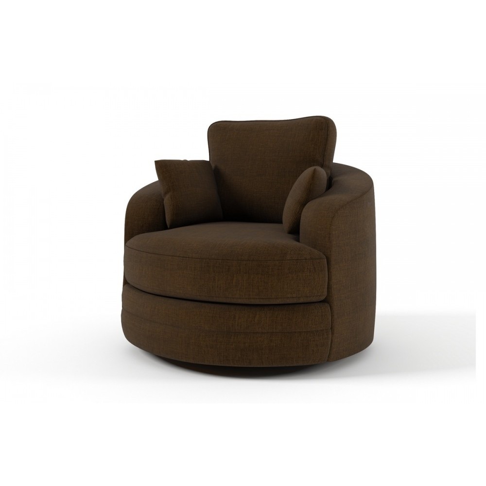 Fauteuil 1 place PIVOTANT en tissu de qualité SWITY, chocolat, Marron