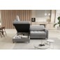 Canapé d'angle convertible en velours gris luxe 3 places BARTOLI, angle gauche (vu de face) Canapé d'angle convertible en velours gris luxe 3 places BARTOLI, angle gauche (vu de face)