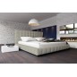 Lit design en cuir italien de luxe SILVER, gris clair, 160x200