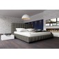 Lit design en cuir italien de luxe SILVER, gris foncé, 160x200