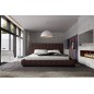 Lit design en cuir italien de luxe SILVER, chocolat, 160x200