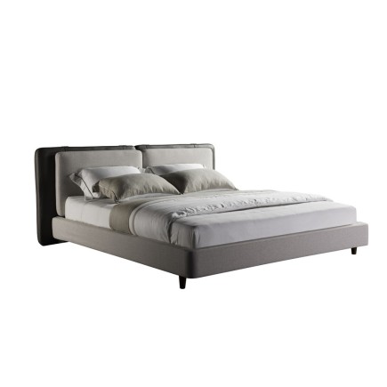 Lit design en cuir et tissu de luxe ASTRA, choisissez la couleur et le tissu, 140x190