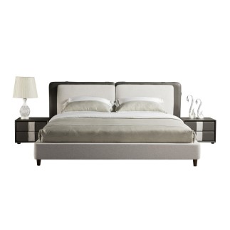 Lit design en cuir et tissu de luxe ASTRA, choisissez la couleur et le tissu, 140x190