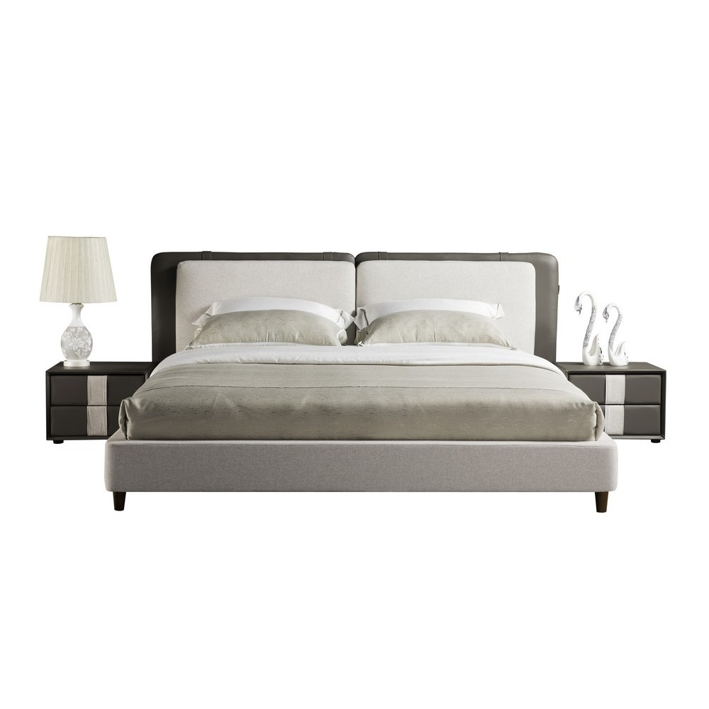 Lit design en cuir et tissu de luxe ASTRA, choisissez la couleur et le tissu, 140x200, Personnalisé
