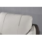 Ensemble Ensemble canapé 3 places et 2 places et fauteuil en cuir italien buffle DUBLIN, couleur blanc cassé et liseret noir