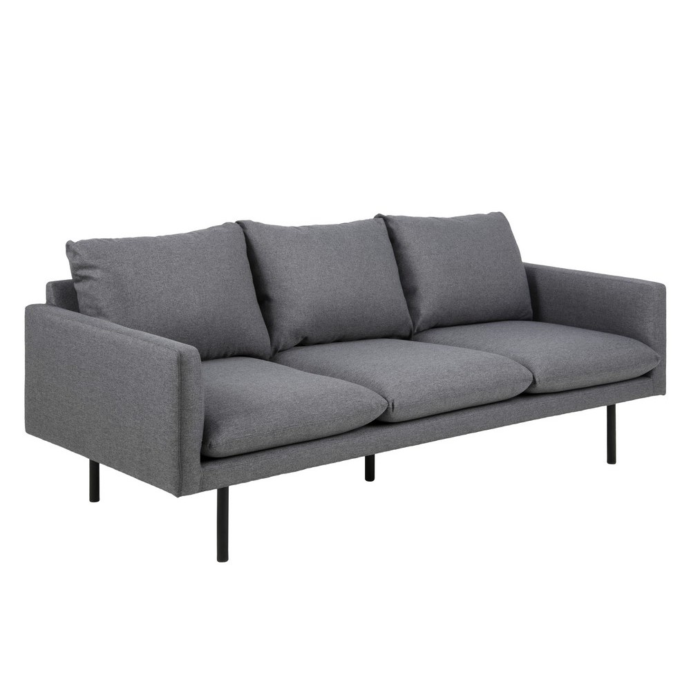 Canapé 3 places en tissu de qualité CAROLE, gris foncé, Gris anthracite