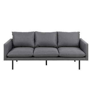 Canapé 3 places en tissu de qualité CAROLE, gris foncé, Gris anthracite