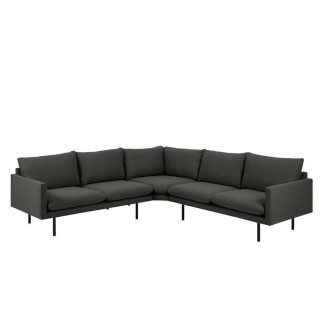 Canapé d'angle en tissu de qualité FELINO, gris foncé