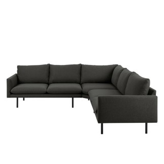 Canapé d'angle en tissu de qualité FELINO, gris foncé