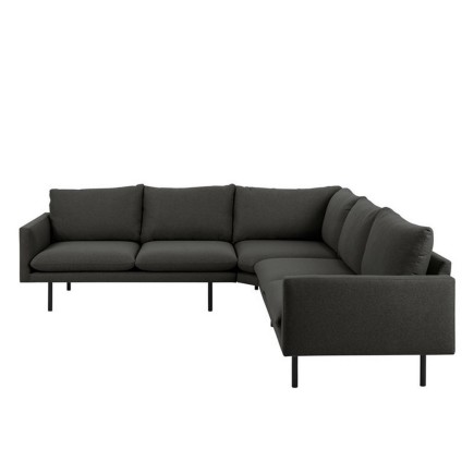 Canapé d'angle en tissu de qualité FELINO, gris foncé