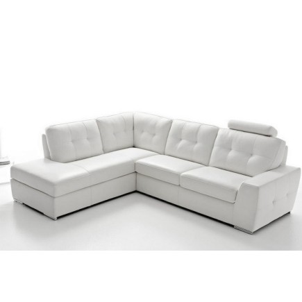 Canapé d'angle TOSCA en simili cuir de qualité supérieure Vénésetti, blanc
