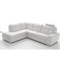 Canapé d'angle TOSCA en simili cuir de qualité supérieure Vénésetti, blanc, 5 places, angle gauche