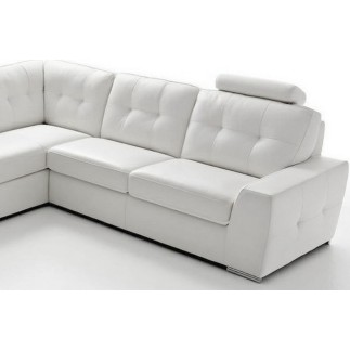 Canapé d'angle TOSCA en simili cuir de qualité supérieure Vénésetti, blanc, 5 places, angle gauche