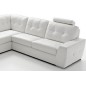 Canapé d'angle TOSCA en simili cuir de qualité supérieure Vénésetti, blanc, 5 places, angle gauche
