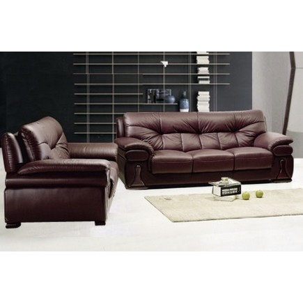 Solde de réglement de la commande Ensemble oxford 2 pièces canapé 3 places + 2 places en cuir luxe italien vachette, chocolat, 6