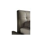 Lit design en cuir italien de luxe BERTA, avec sommier à lattes, gris clair, 140x200
