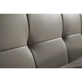 Lit design en cuir italien de luxe BERTA, avec sommier à lattes, gris clair, 180x200