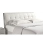 Lit design en cuir italien de luxe BERTA, avec sommier à lattes, blanc, 180x200