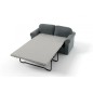 Canapé 2 places convertible en tissu de qualité NIKOS, gris-bleu.