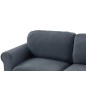 Canapé 2 places convertible en tissu de qualité NIKOS, gris-bleu.